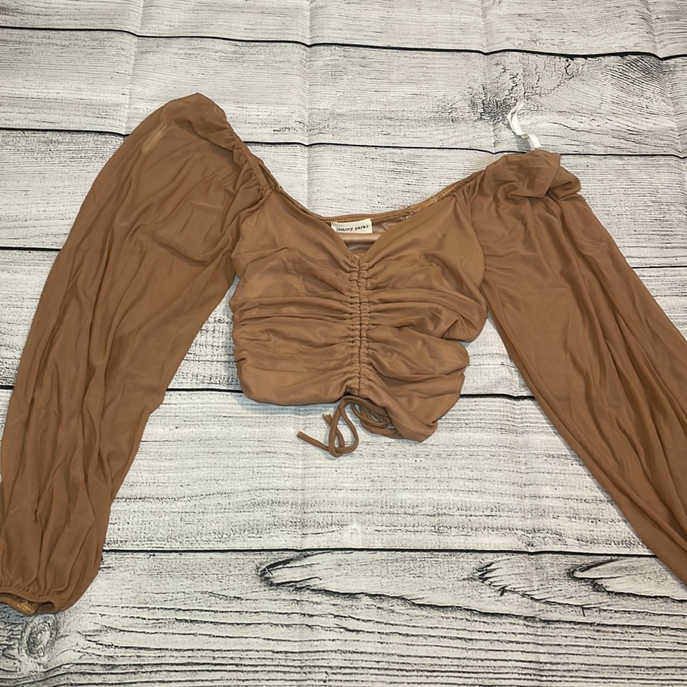 Emory park long sleeve off the shoulder blouse